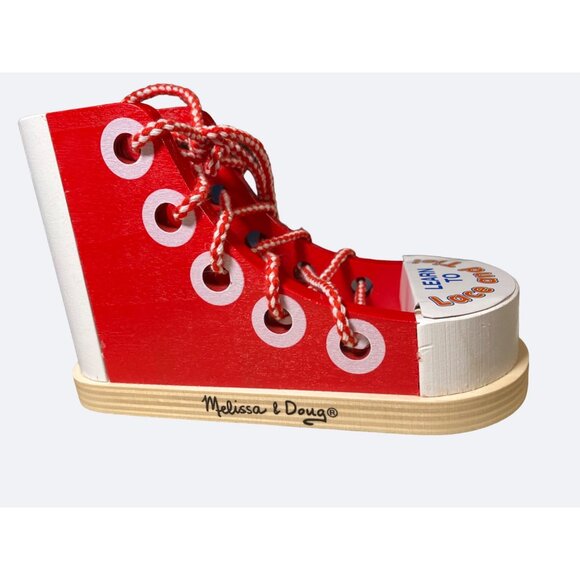Melissa & Doug Learn to Lace and Ties Wood Shoe - Picture 2 of 11
